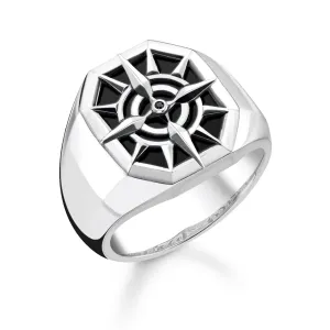 Thomas Sabo Rebel at Heart Sterling Silver Black Onyx Signet Ring