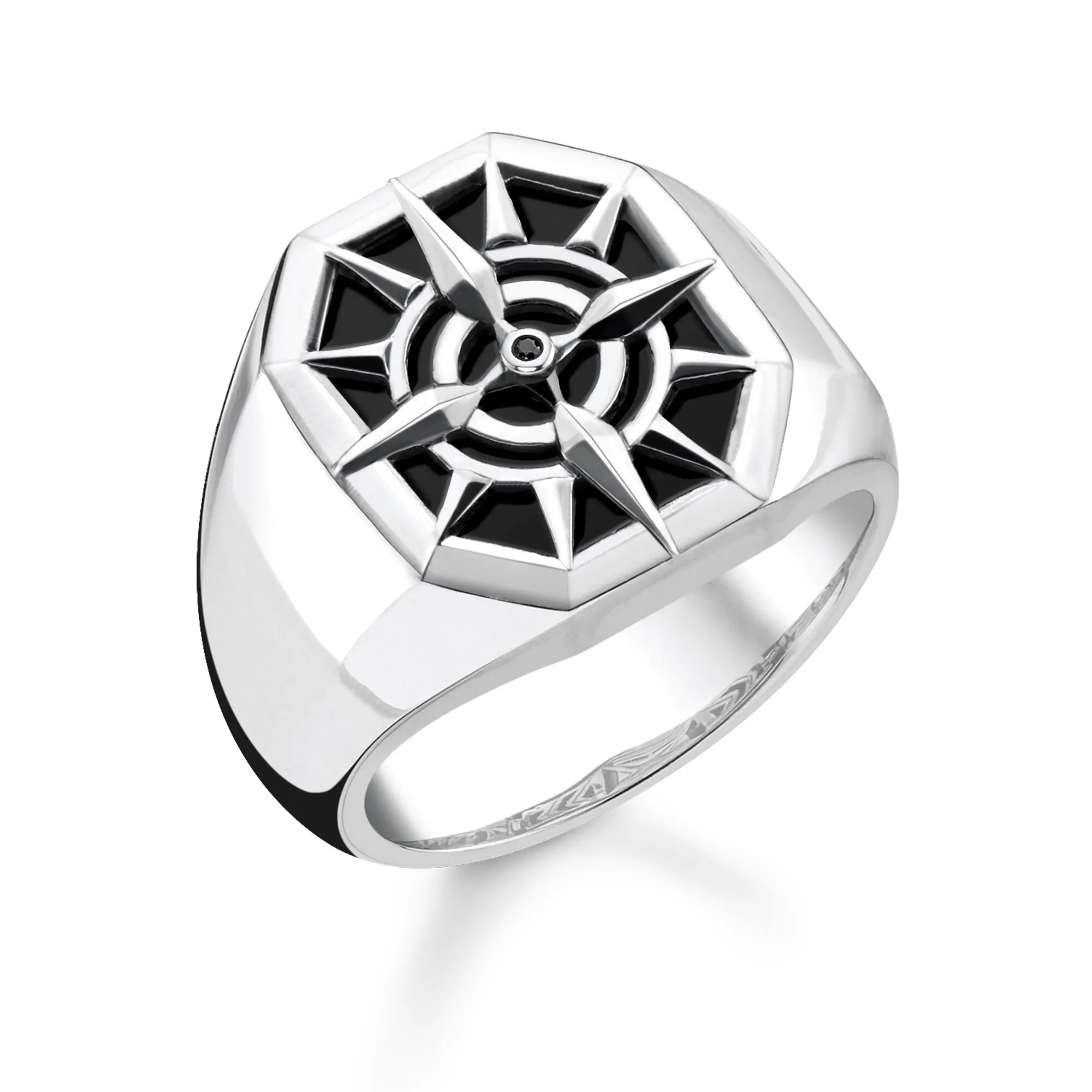Thomas Sabo Rebel at Heart Sterling Silver Black Onyx Signet Ring