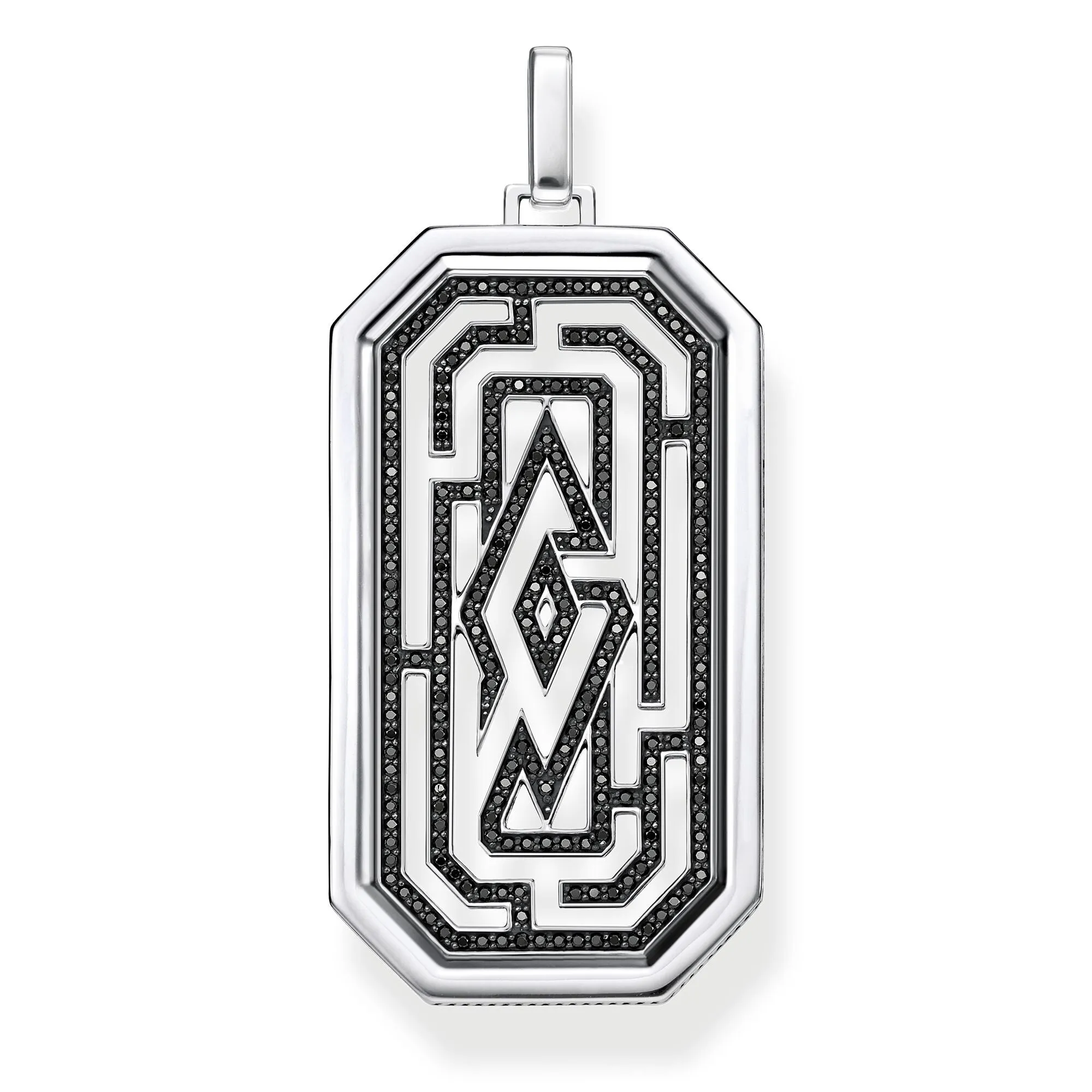 Thomas Sabo Rebel at Heart Sterling Silver Black Zirconia Maze Pendant