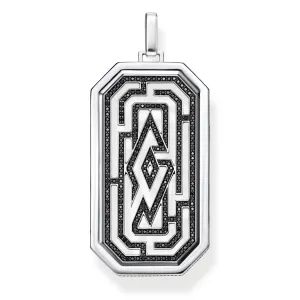 Thomas Sabo Rebel at Heart Sterling Silver Black Zirconia Maze Pendant