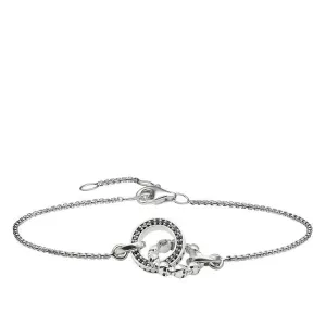Thomas Sabo Rebel At Heart Sterling Silver Black Zirconia Skull Bracelet