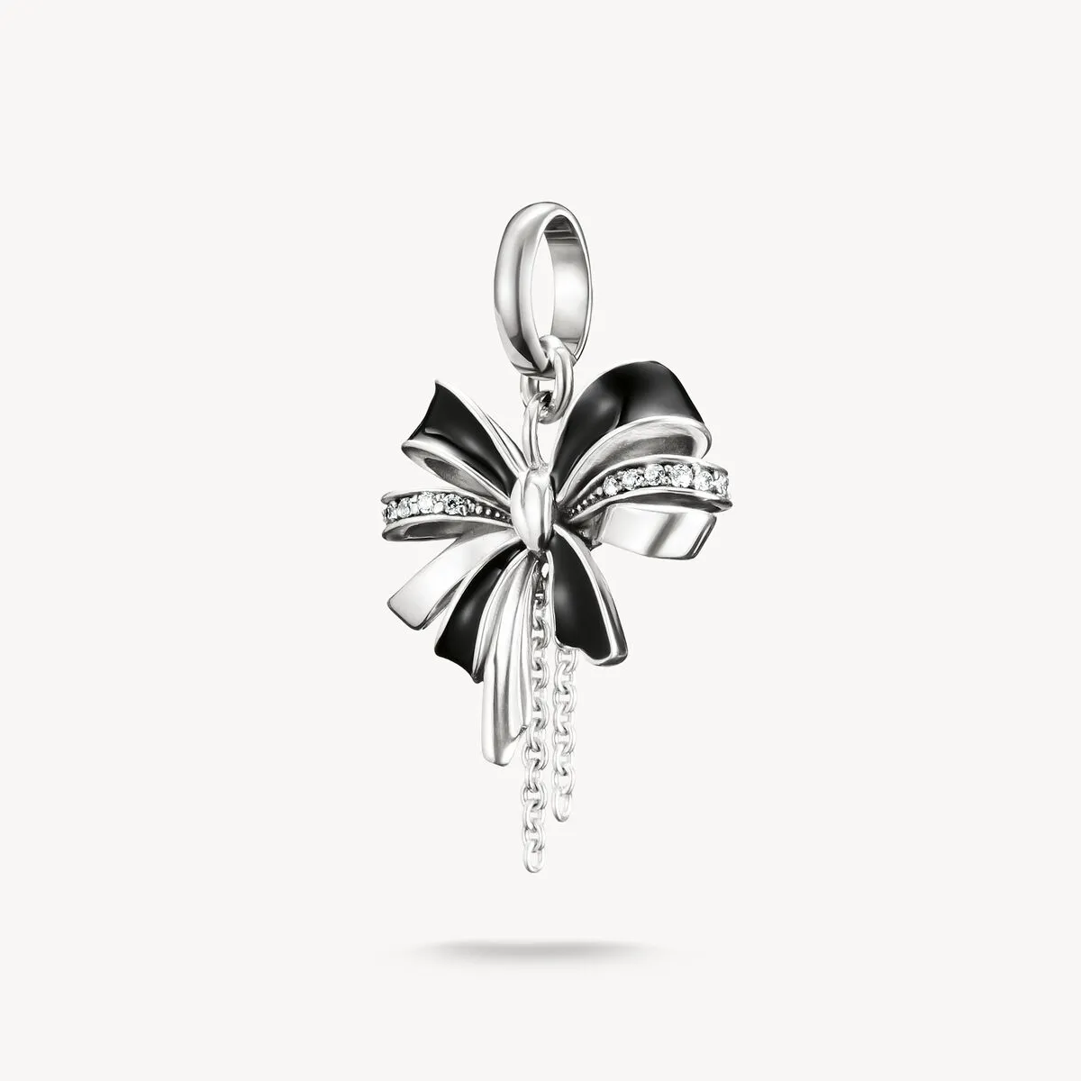 Thomas Sabo Sterling Silver Black Bow Connect Charm