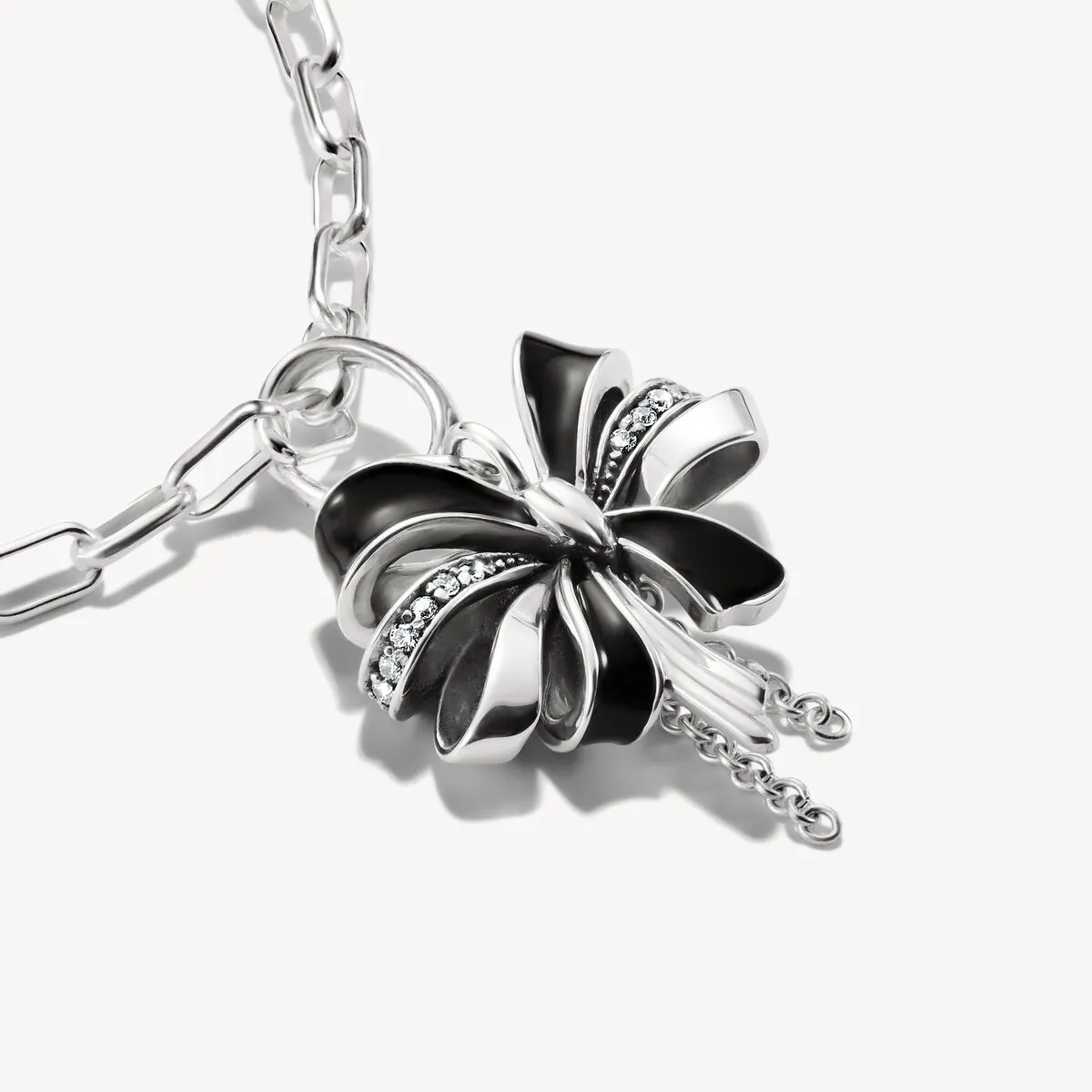 Thomas Sabo Sterling Silver Black Bow Connect Charm