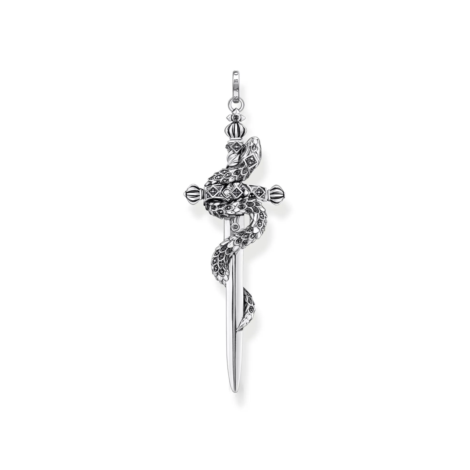 Thomas Sabo Sterling Silver Blackened Sword with Snake Pendant