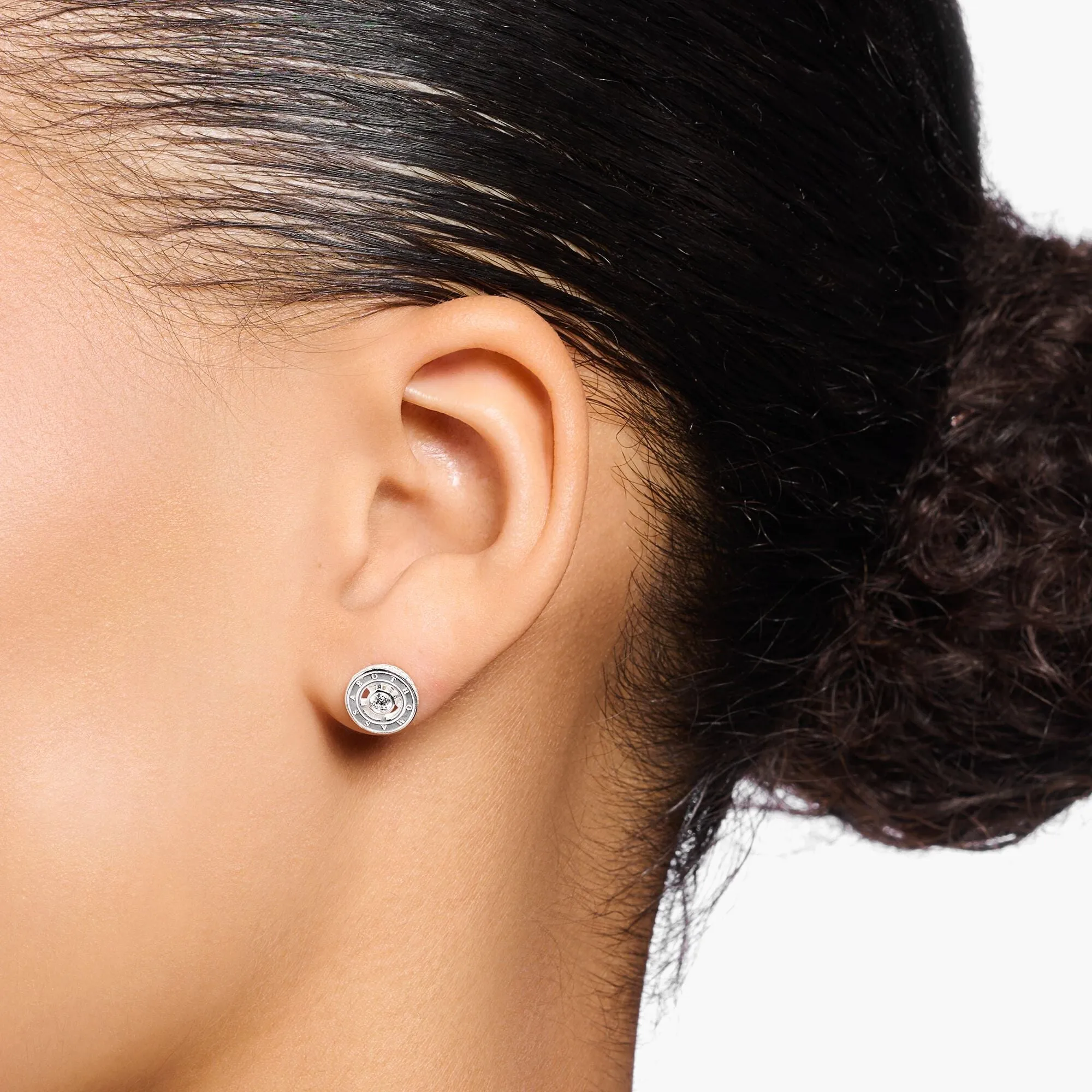 Thomas Sabo Sterling Silver Centre White Stones Circle Stud Earrings