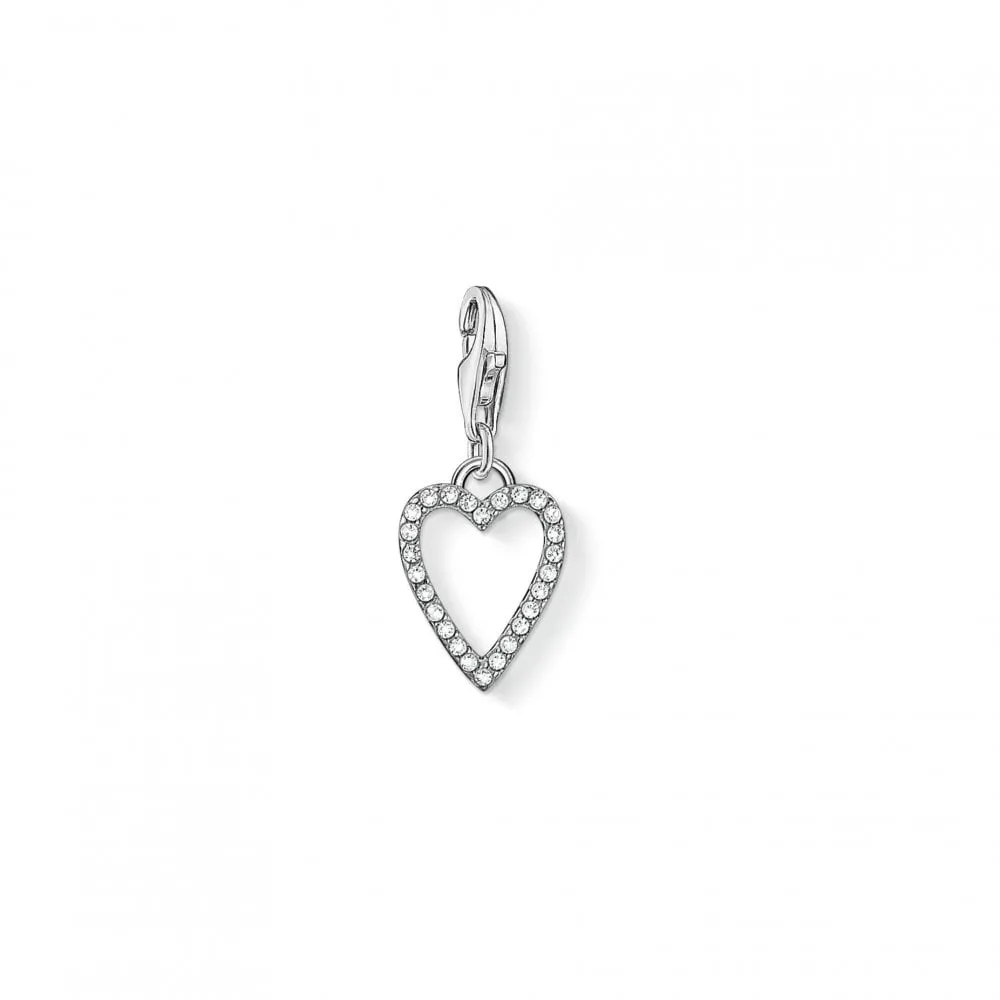 Thomas Sabo Sterling Silver Cut-out Zirconia Heart Pendant Charm
