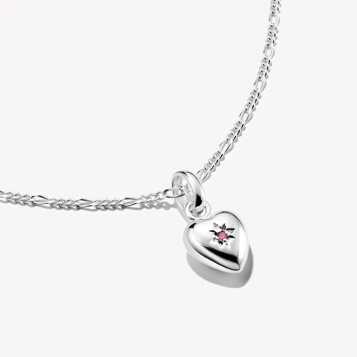 Thomas Sabo Sterling Silver Lab Grown Ruby Heart With Star Connect Charm