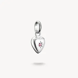 Thomas Sabo Sterling Silver Lab Grown Ruby Heart With Star Connect Charm