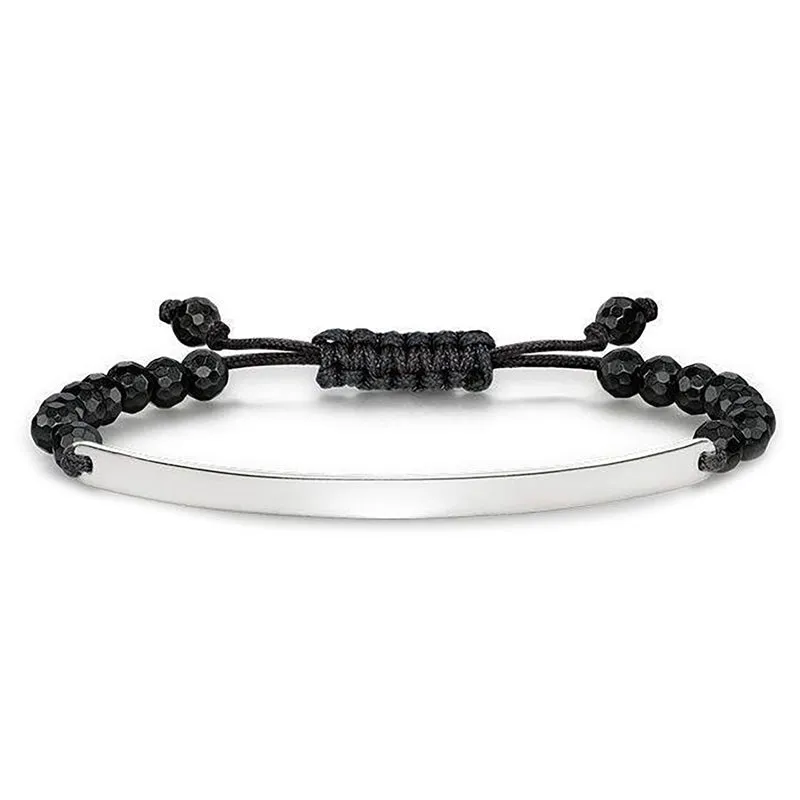Thomas Sabo Sterling Silver Love Bridge Black Obsidian Bracelet D