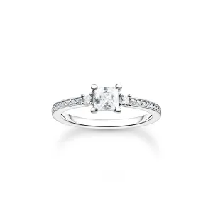 Thomas Sabo Sterling Silver Pave White Stone Ring