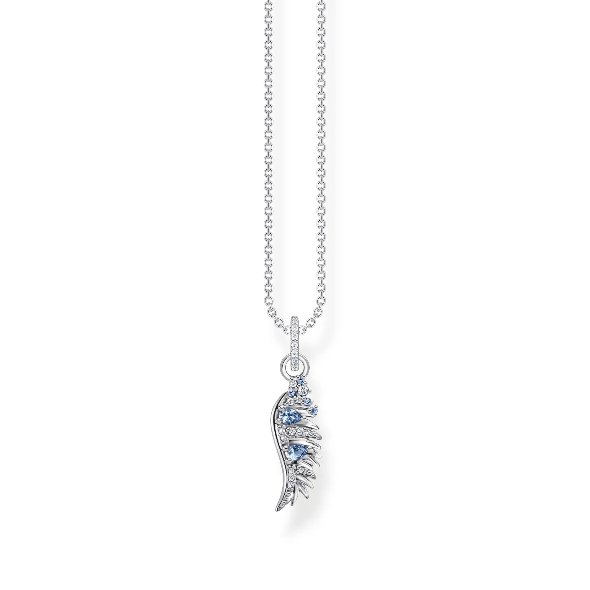 Thomas Sabo Sterling Silver Phoenix Wing Blue Stones Necklace D