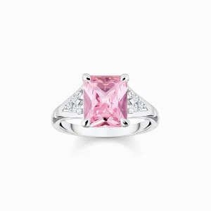 Thomas Sabo Sterling Silver Pink White Stones Ring