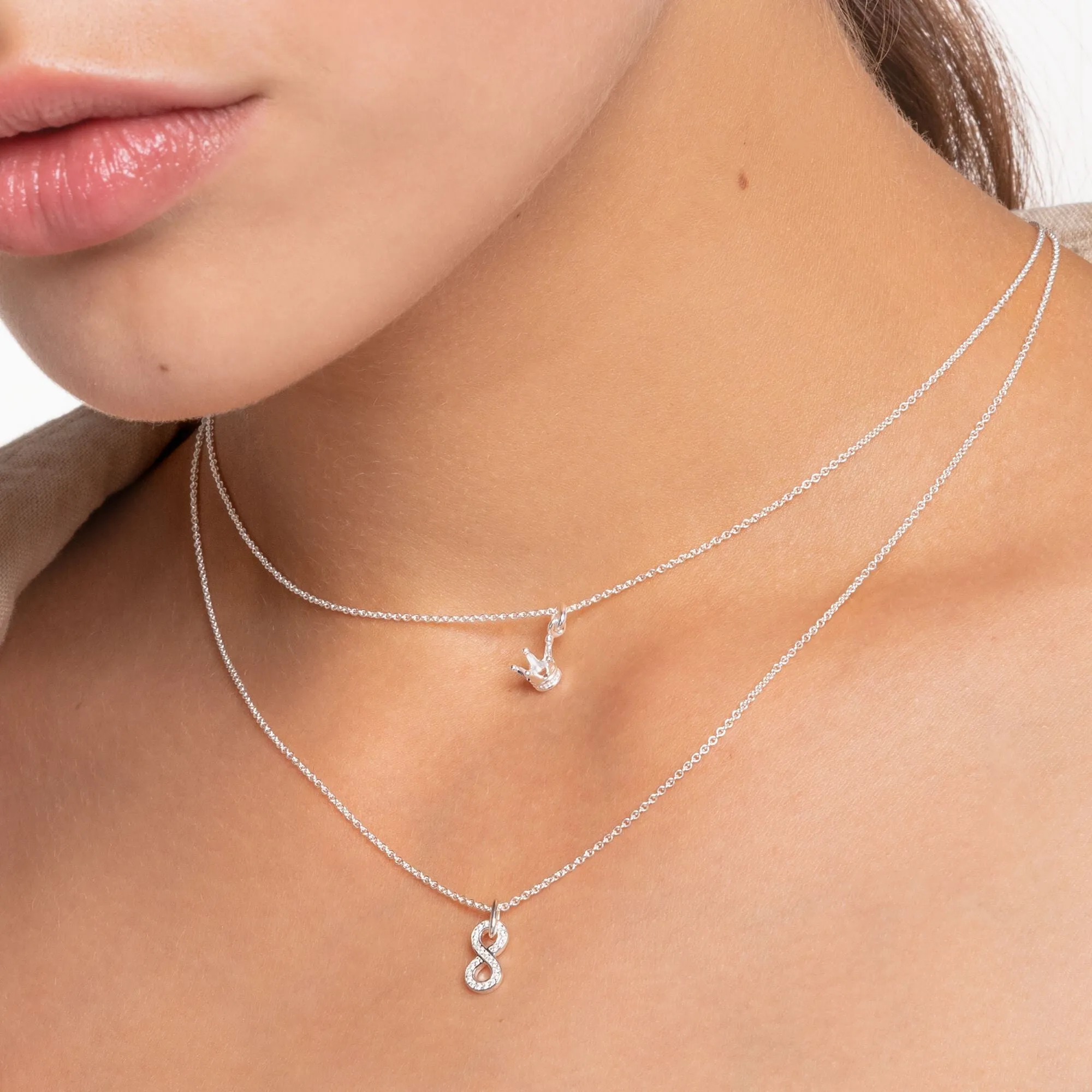 Thomas Sabo Sterling Silver White CZ Infinity Necklace D