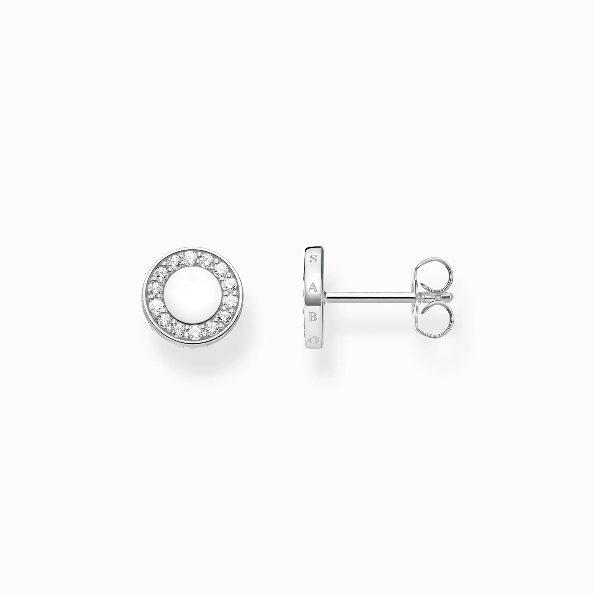 Thomas Sabo Sterling Silver White Stones Round Stud Earrings