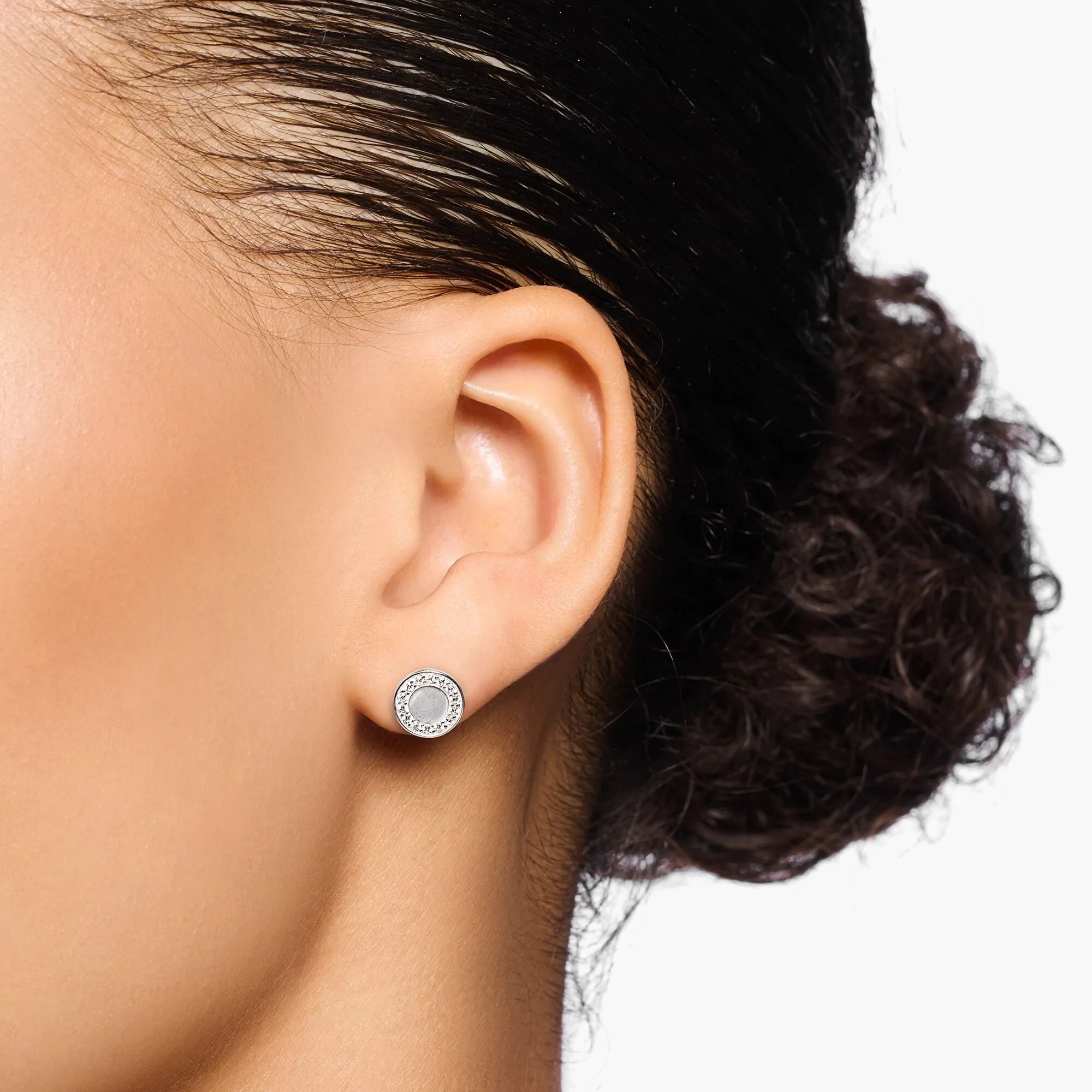 Thomas Sabo Sterling Silver White Stones Round Stud Earrings