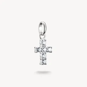 Thomas Sabo Sterling Silver White Zirconia Cross Connect Charm