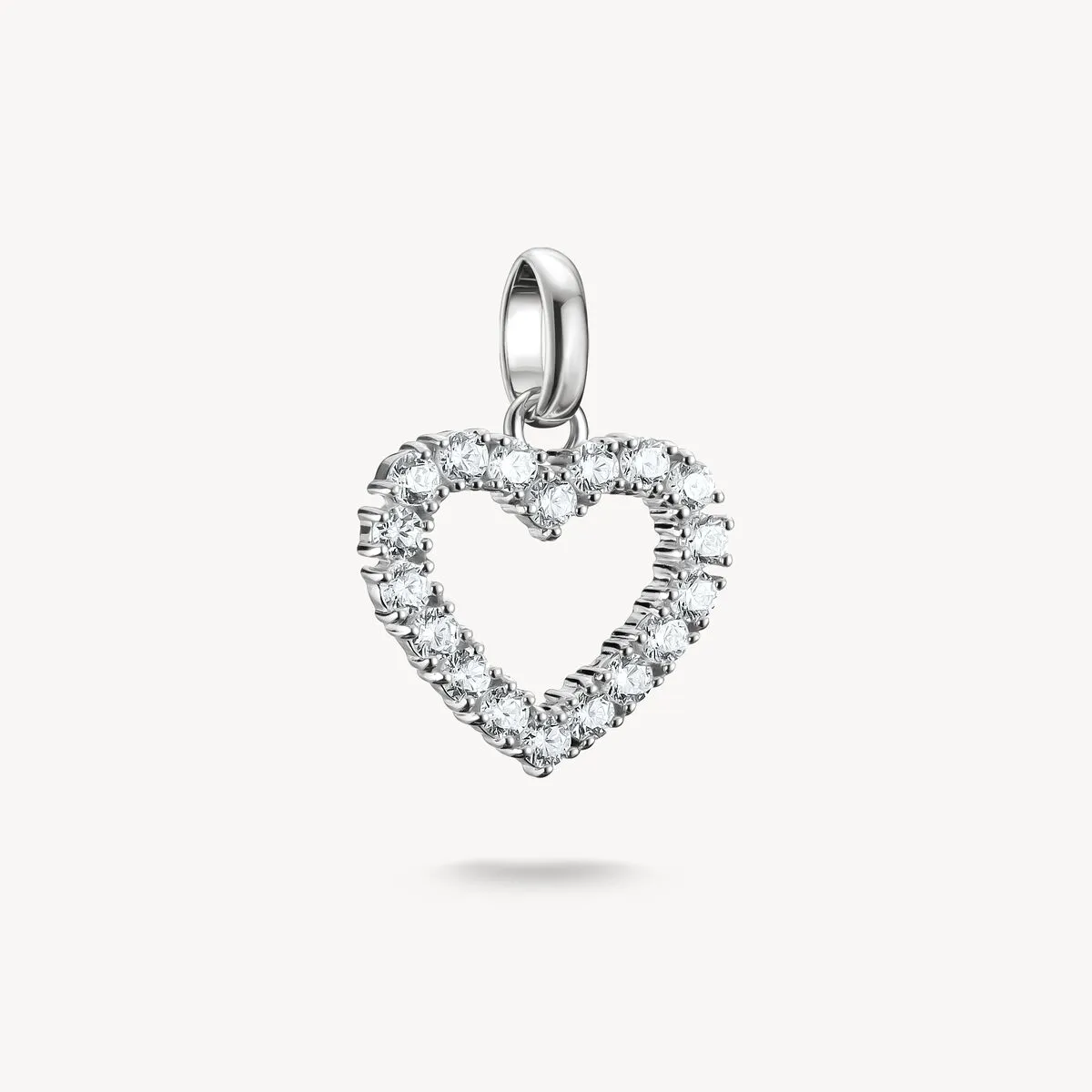 Thomas Sabo Sterling Silver White Zirconia Heart Connect Charm