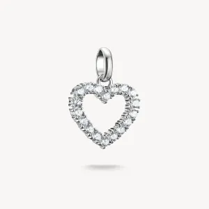 Thomas Sabo Sterling Silver White Zirconia Heart Connect Charm