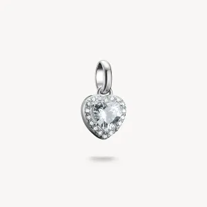 Thomas Sabo Sterling Silver White Zirconia Heart Connect Charm