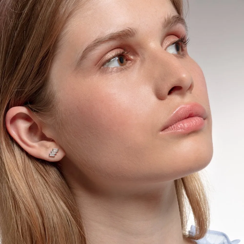 Thomas Sabo White Baguette Cut Zirconia Ear Studs