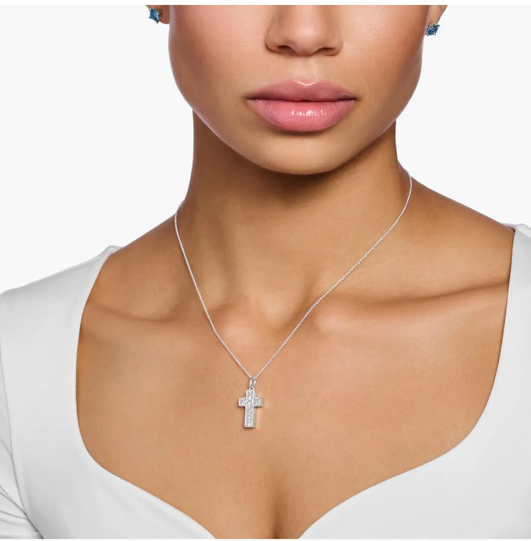 Thomas Sabo White Stone Cross Necklace