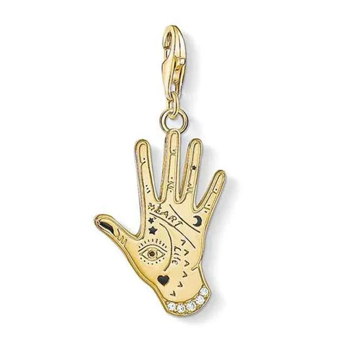 Thomas Sabo Women Gold Plated Hand Clasp Pendant Charm