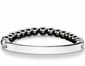 Thomas Sabo Bracelet Love Bridge Haematite Silver 18.5cm