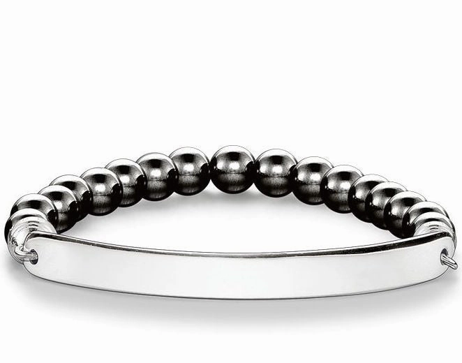 Thomas Sabo Bracelet Love Bridge Haematite Silver 18.5cm