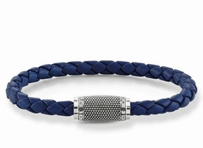 Thomas Sabo Bracelet Rebel At Heart Leather Blue Silver 19cm D