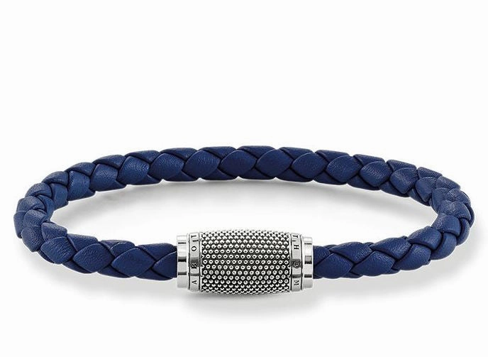 Thomas Sabo Bracelet Rebel At Heart Leather Blue Silver 19cm D