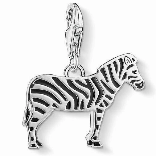Thomas Sabo Charm Club Sterling Silver Black Enamel Zebra Charm D