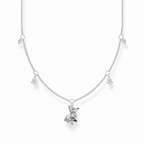 Thomas Sabo Charm Club Sterling Silver Fox White Stones Necklace D