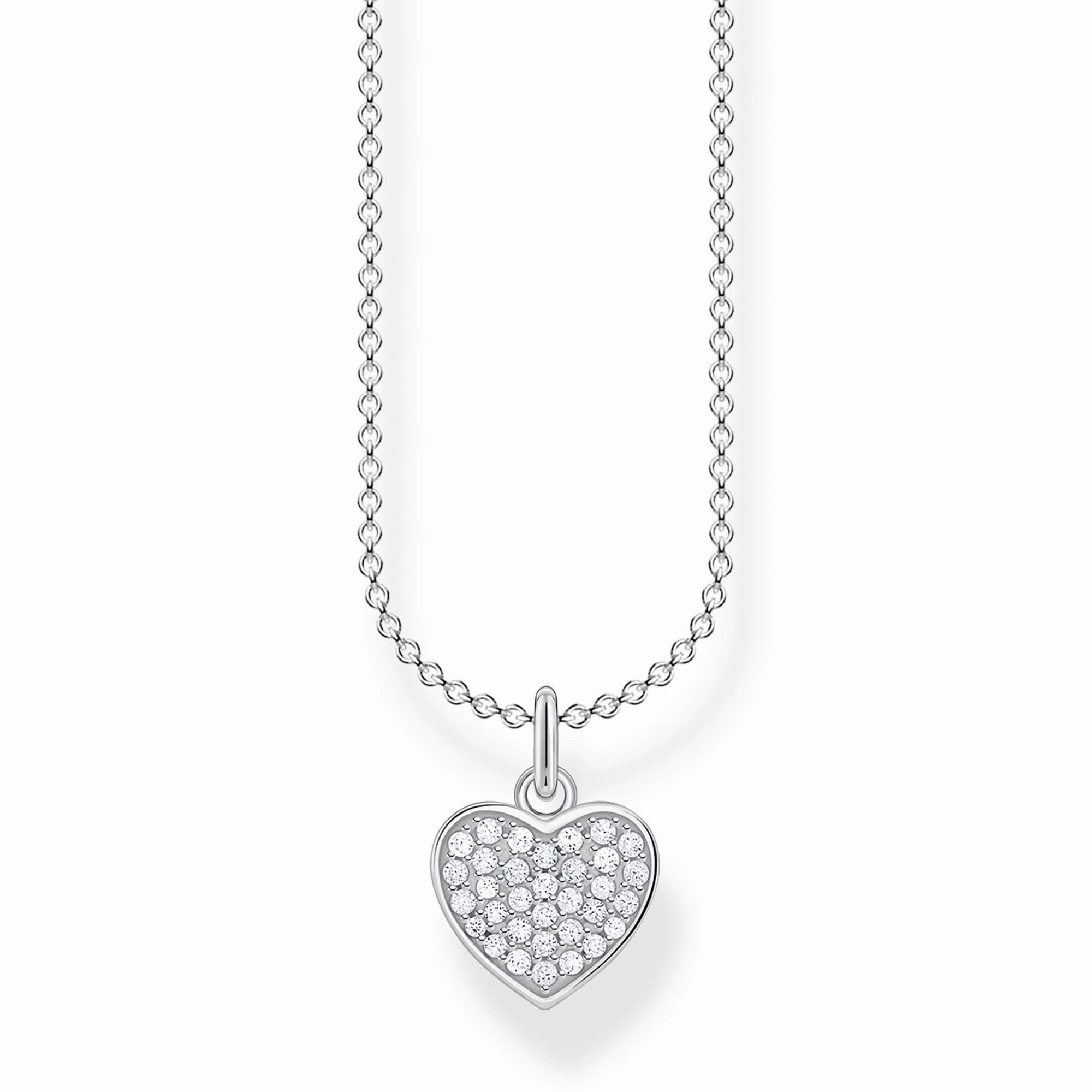 Thomas Sabo Charm Club Sterling Silver Heart Pave Necklace