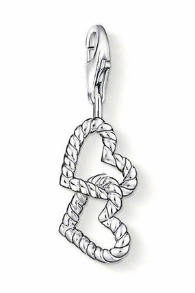 Thomas Sabo Charm Club Sterling Silver Hearts Charm