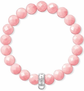 Thomas Sabo Charm Club Sterling Silver Pink Bamboo Coral Bracelet D