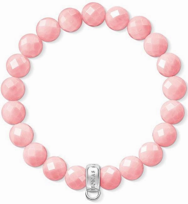 Thomas Sabo Charm Club Sterling Silver Pink Bamboo Coral Bracelet D