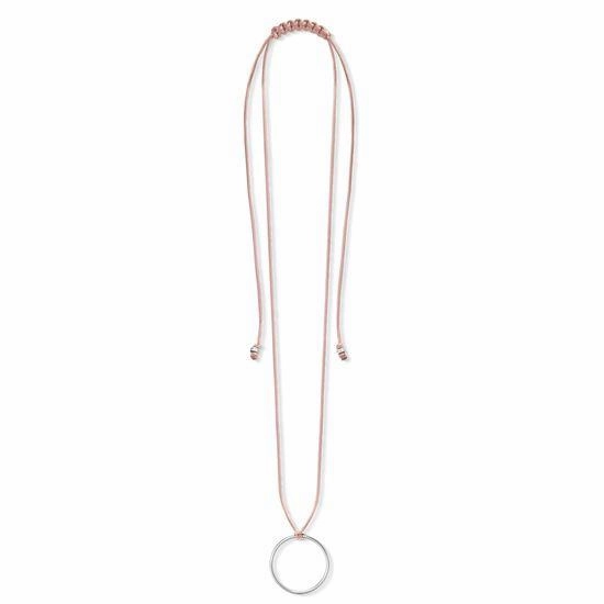 Thomas Sabo Charm Club Sterling Silver Pink Textile Necklace D