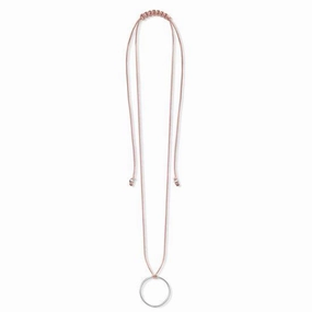 Thomas Sabo Charm Club Sterling Silver Pink Textile Necklace D