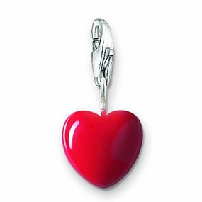 Thomas Sabo Charm Club Sterling Silver Red Enamel Heart Charm