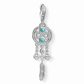 Thomas Sabo Charm Club Sterling Silver Turquoise Dreamcatcher Infinity Charm