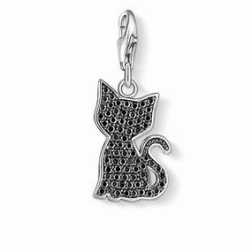 Thomas Sabo Charm Club Sterling Silver Zirconia Black Cat Charm