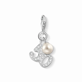 Thomas Sabo Charm Club Sterling Silver Zirconia Pearl 50 Charm D