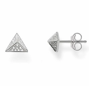 Thomas Sabo Earrings Glam & Soul Pyramid White Zirconia Pave Silver D