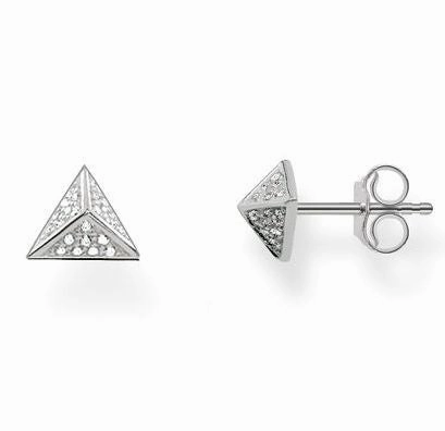 Thomas Sabo Earrings Glam & Soul Pyramid White Zirconia Pave Silver D