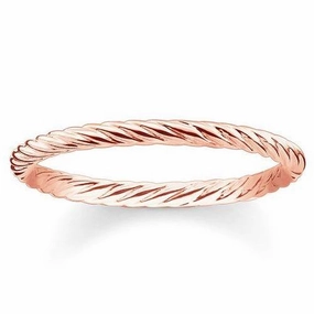 Thomas Sabo Glam And Soul Rose Gold Plated Silver Cord Look Ring D