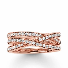 Thomas Sabo Glam And Soul Rose Gold White Zirconia Eternity Ring size 54 D
