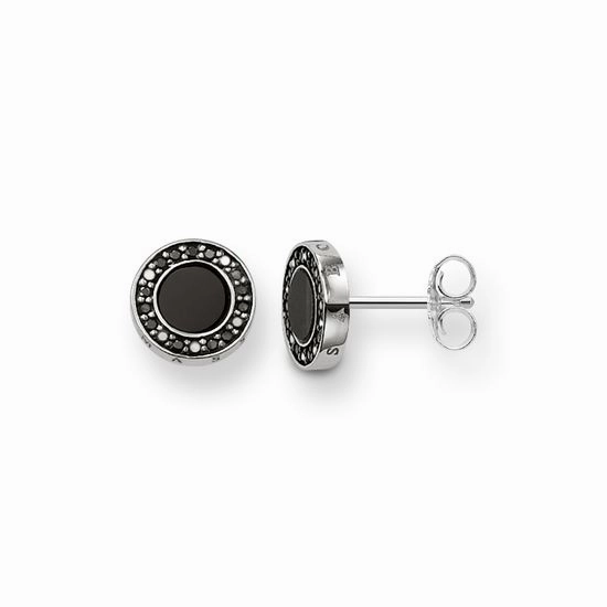 Thomas Sabo Glam And Soul Sterling Silver Onyx Classic Stud Earrings D