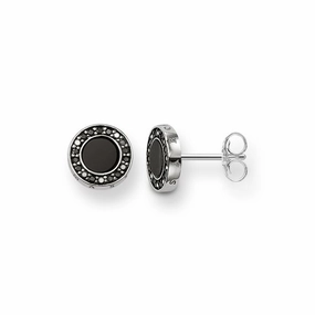 Thomas Sabo Glam And Soul Sterling Silver Onyx Classic Stud Earrings D