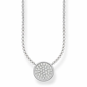 Thomas Sabo Glam And Soul Sterling Silver White Zirconia Sparkling Circles Necklace