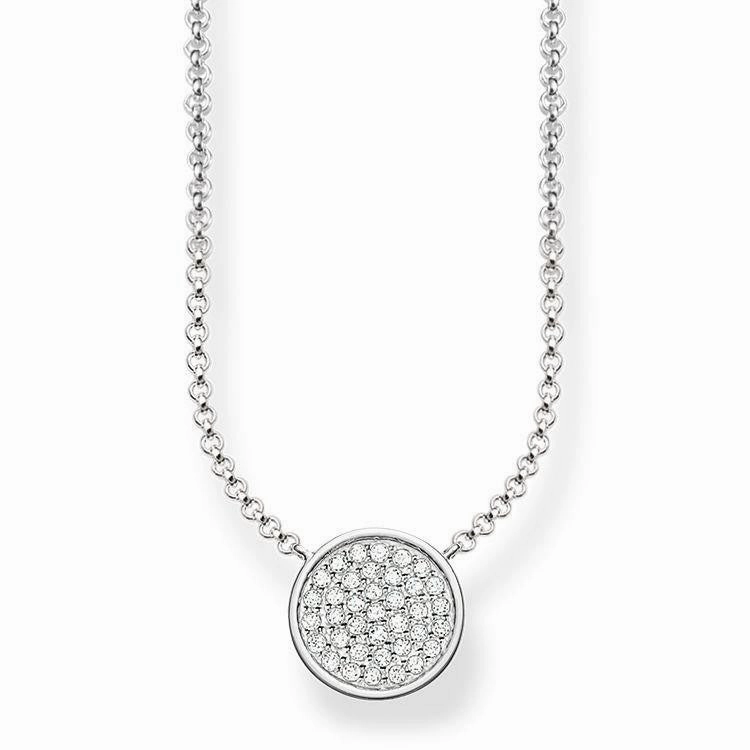 Thomas Sabo Glam And Soul Sterling Silver White Zirconia Sparkling Circles Necklace